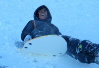 Sledding fun at White Plains High School.