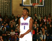 After the game, Crusaders star guard Walter King walked off the court at Stepinac High School, with 21 points and a victory, 57-45, over Iona Prep. Photo by Albert Coqueran