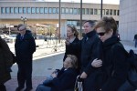 Kerry Kennedy, left, leaving the county courthouse Monday during a break in her tiral