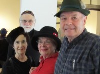 (L to r) Steve Cohen, Renee Cohen and Frances Jones (new members of the White Plains Conservation Board) and George Jones at the ArtsWestchester opening reception for HATitude, Sunday, Feb. 9.
