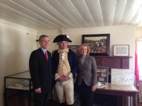 GW-1 | The Examiner News White Plains Mayor Tom Roach, an actor playing the role of General George Washington, and Councilwoman Beth Smayda at the Jacob Purdy House. Howard Waldman Photos