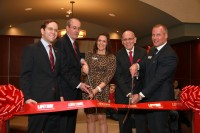 The grand opening ribbon-cutting ceremony included Assemblyman David Buchwald, Deputy County Executive Kevin Plunkett, Harrison Supervisor Ron Belmont, and Life Time executives.