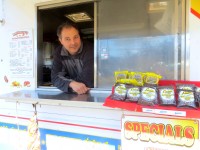 Anthony Romeo was parked at his regular locations in Harrison as spring sprung March 20th. Linden's cookies to his right, are popular with customers, second only to Anthony's Texas chili.