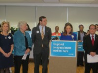 New York State Assembly members Sandra Galef, David Buchwald, Amy Paulin and Tom Abinanti speak out in favor of the medical use of marijuana for certain diseases.