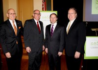 From left to right: Harrison Mayor Ron Belmont, Alan Trager, CEO of Westchester Jewish Community Services, County Executive Rob Astorino, Westchester County Legislator Michael Smith.