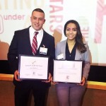 Mount Kisco Police Officer Edwin Ramirez and PACT Program Coordinator Karine Patino were honored recently by the Hispanic Coalition of New York.