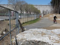 The "red brick" walking and biking trail that goes to the top of the Kensico Dam, escaped the "no trespassing zone." 