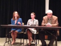 Trafficking | The Examiner News (L to r) Assemblywoman Amy Paulin, Sarah Porter and Stuart Perrin discuss Human Trafficking issues during an evening discussion at Scarsdale Public Library.