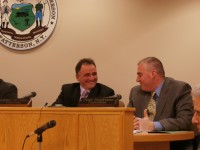 Councilman Bob McCarthy at a town board meeting. His last day as a councilman will be July 1. 