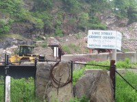 Entrance to Lake Street Granite Quarry at 600 Lake St., West Harrison where a Stop Work Order has rendered the neighborhood quiet. Jon Craig Photo