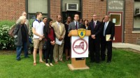 State Assemblyman David Buchwald was joined by White Plains Mayor Tom Roach, Executive Director of the White Plains Youth Bureau Frank Williams, Executive Director of the White Plains Business Improvement District Kevin Nunn, Hudson Valley Regional Representative for the New York State Department of Labor Thom Kleiner, and Work Force Development Coordinator for the Business Council of Westchester Ebony White at a press conference May 21 to promote the inclusion of White Plains in the New York State Youth Works Program.