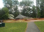 The roof of the gazebo at Wampus Brook Park collapsed onto the structure's foundation on Wednesday. There were no injuries, town officials reported.