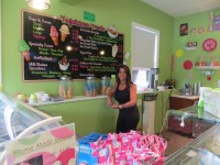 Jennifer Paternostro at her new frozen yogurt shop in West Harrison.