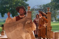 The Liar-2 | The Examiner News . Michael Borrelli, Gabra Zackman and Jason O’Connell in the Hudson Valley Shakespeare's production of "The Liar."