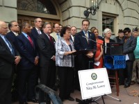 photo 1 | The Examiner News Regional elected officials gathered on the steps of White Plains City Hall late Thursday afternoon to express their support for Israelâs right to defend itself from the terrorist attacks of Hamas.