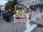 Crews work on replacing the gas main on King Street near the intersection of South Greeley Avenue. The project should be completed this week.