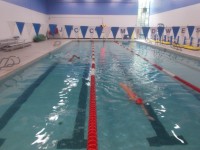 Members of the Master Swim Program, led by Roger Kahn, get into the pool for hour-long sessions up to four times a week.