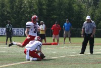 Stepinac-3 | The Examiner News Stepinac place-kicker junior Liam Butler scored seven points in the Crusaders, 42-7, romp over Mansfield. Butler kicked seven straight extra points while filling in for starting kicker Matt Tierney.