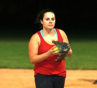 Lazy Boys pitcher Heather Kleinberger in the second game of the White Plains Women League Softball Championships. Kleinberger had a rough start relinquishing six runs in the first inning and 11 runs by the fifth inning. But she settled down to hold Healy Electric to two runs in the next two innings to give her team a chance to come back and win, 18-13. 