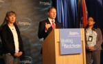 371 Ebola pic | The Examiner News Westchester County Executive Rob Astorino discussed Ebola precautions being taken in Westchester County on Wednesday. He was joined by Dr. Ada Huang, left, deputy commissioner of the county health department for disease control, and Dr. Cheryl Archbald, deputy commissioner of the county health department for Community Health.