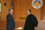 Carl Fulgenzi, left, was sworn in as Mount Pleasant supervisor by Town Justice Nicholas Maselli on Oct. 29. 