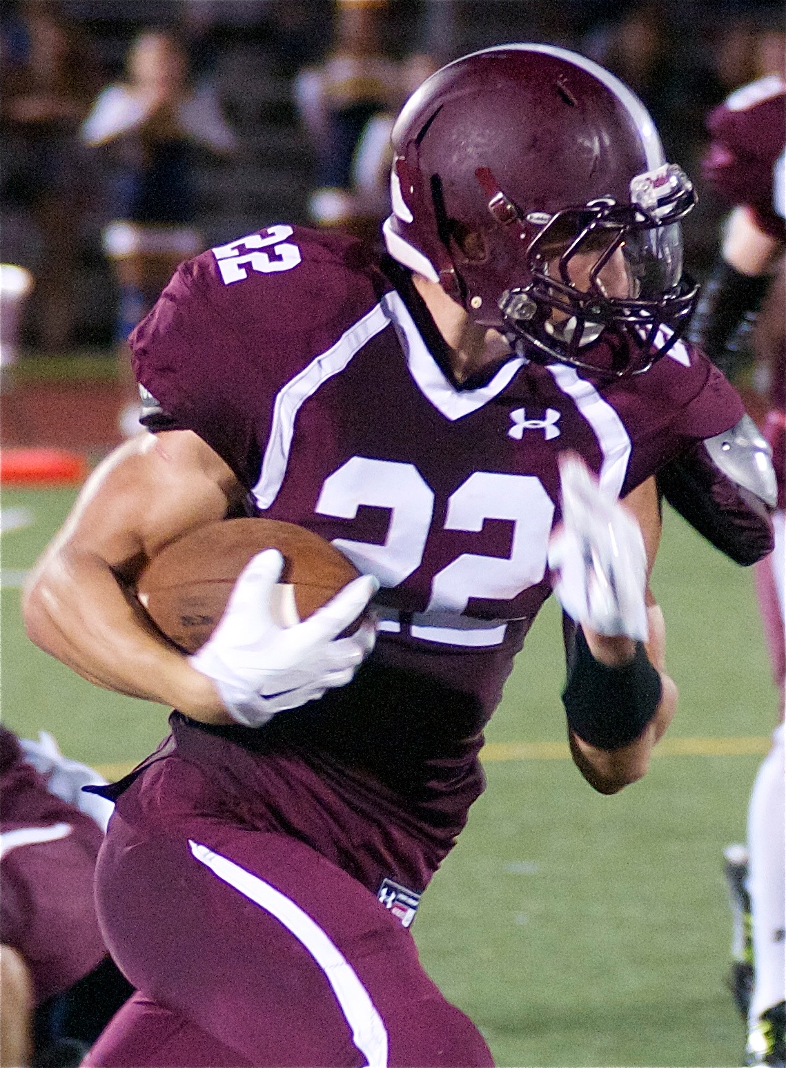 Mike Salvatore ran for three TDs and 151 yards in a Huskies win over Hen Hud.
