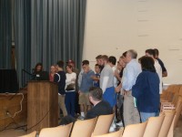 OLYMPUS DIGITAL CAMERA | The Examiner News Students and parents speak out in support of wrestling coach Dennis DiSanto. While it took longer than they would have liked, the school board appointed him to the position later in the week.