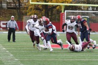Crusaders-5 | The Examiner News Crusaders running back Malcolm Major breaks through a hole his offensive line made for him and runs 52 yards for a touchdown.