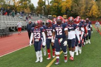 The Stepinac varsity football team marched into battle against Monsignor Farrell High School, on Saturday, November 1 and walked away with a, 49-0, win and an undefeated, 9-0, regular season record. 