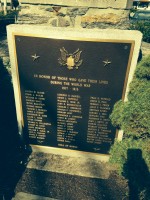 The White Plains monument to residents who served and died during World War I as it looks today at the intersection of Post Road and Maple. Howard Waldman Photos