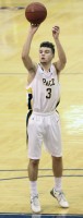 Pace freshman guard Mike DeMello shoots a free throw late in the second half of Saturday's home game.