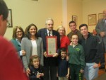 Mount Kisco Village Trustee George Griffin, shown here last month surrounded by famiy when inducted into state Sen. Greg Ball's Veterans Hall of Fame.
