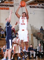 Tigers guard Cheroqui Layne (right) scored 21 points in the White Plains Home Opener against Suffern High School, on December 9.  However, Layne was held to eight points in the Tigers loss to Woodlands.