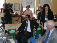 New York State Commissioner of Education Dr. John King sits inside a classroom at Putnam Valley Elementary School Monday morning, observing teachers and students at work.