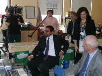 OLYMPUS DIGITAL CAMERA | The Examiner News New York State Commissioner of Education Dr. John King sits inside a classroom at Putnam Valley Elementary School Monday morning, observing teachers and students at work.