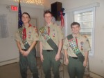 383 Hawthorne Eagle Scouts pic | The Examiner News Left to right, Gerald Alfieri, Conor Glendon and Lawrence Gardner of Hawthorne Troop 1 were all honored as Eagle Scouts on Sunday.