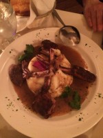 Mashed potatoes with lamb chops at Ernesto’s.