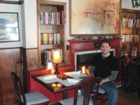 Antonino Cannavo sits inside his new restaurant Ristorante Spadafora welcoming and talking comfortably with customers throughout the night.  DAVID PROPPER PHOTO 