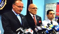 Harrison Police Chief Anthony Marraccini (left) and Harrison Mayor Ron Belmont held a joint press conference Monday to address the tragic murder, suicide of a father and his two teen daughters on Saturday.