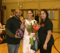 Senior forward Jocelyn Sanchez will play an intricate role in the Lady Tigers success in the Section 1 Playoffs. Sanchez (center) celebrated Senior Day, with her father Joshua Sanchez (left) and her mother Jennifer Elias. 