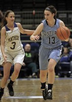 Westlake's Faith Lovett dribbles vs. Ardsley in the Class B semifinals.  