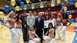County Executive Rob Astorino is surrounded by the Westchester Knicks Dancers and members of Hot Cup of Java, the team representing Pleasantville High School in the county's first-ever Westchester Smart Mobile App Development Bowl.