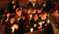 GCA students at a recent candle light vigil, held to gather support to keep the high school open.