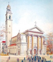 Our Lady of Mount Carmel Church in White Plains has a campanile, 200-feet high with a gold-leaf dome designed after the tower of the Church of San Lorenzo, the Cathedral of Lugano, Switzerland.