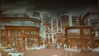 WP Planning | The Examiner News Screen shot of architect’s rendering of proposed development along Westchester Avenue in White Plains. The rendering depicts a new Paulding Street at the current location of the driveway next to Westchester Burger Company at 106 Westchester Avenue.