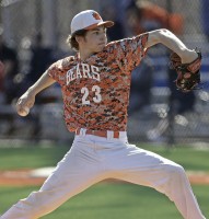 Briarcliff's Cameron Johnson pitches in Sunday's title game of the 11th annual Booster Club Baseball Tournament.