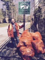 The Home Guru with his stash of trash from his hometown’s litter clean up day, “The Battle of Yorktown.”