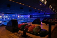 Lights, video and music create an upscale entertainment atmosphere on the 56 bowling lanes at Bowlmor White Plains.