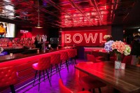 The Bowlmor lounge emulates a club scene.