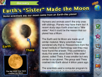 News-O-Matic screen shot of the “Earth’s Sister Made the Moon” story.